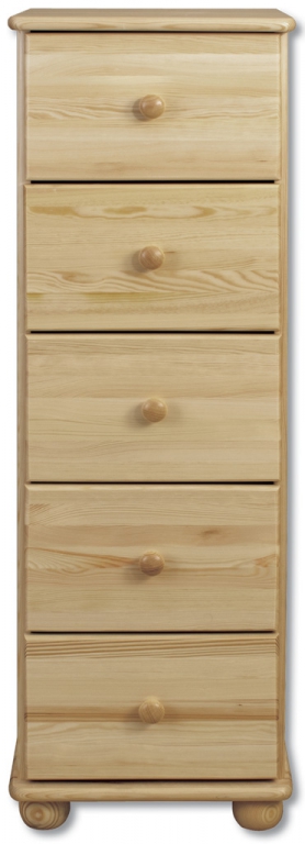 Komoda borovice masiv 5 zásuvek BM116 šířka 40 cm