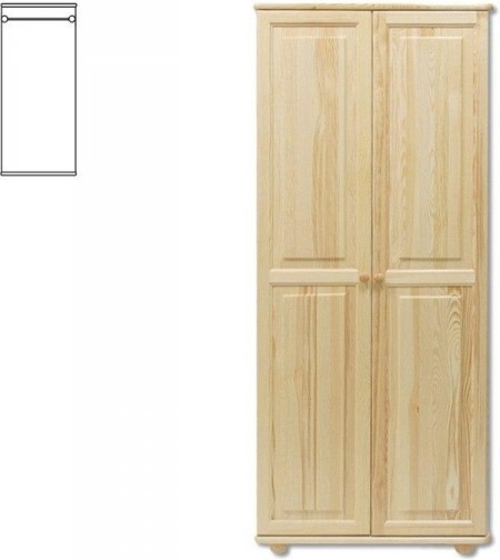 Masivní dřevěná šatní skříň BM103 NELAKOVANÁ