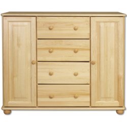 Dřevěná komoda BM117 borovice masiv 118x100x47 cm NELAKOVANÁ