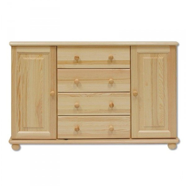 Dřevěná komoda BM122 borovice masiv 118x78x47 cm NELAKOVANÁ