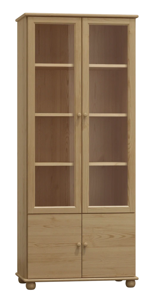 Kombinovaná vitrína MB 102 borovice masiv 90x190x42 cm