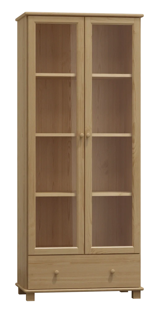 Kombinovaná vitrína MB 103 borovice masiv 90x190x42 cm