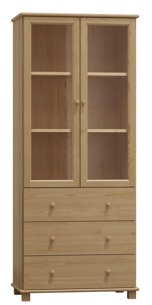 Kombinovaná vitrína MB 104 borovice masiv 90x190x42 cm