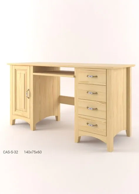 Dřevěný psací stůl DT 32 borovice masiv 140x75x60 cm