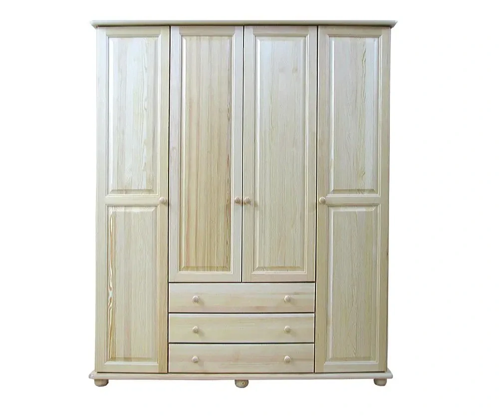 Šatní skřín WOOD 45A šatní tyčí a policemi masiv - 165x60x195 cm