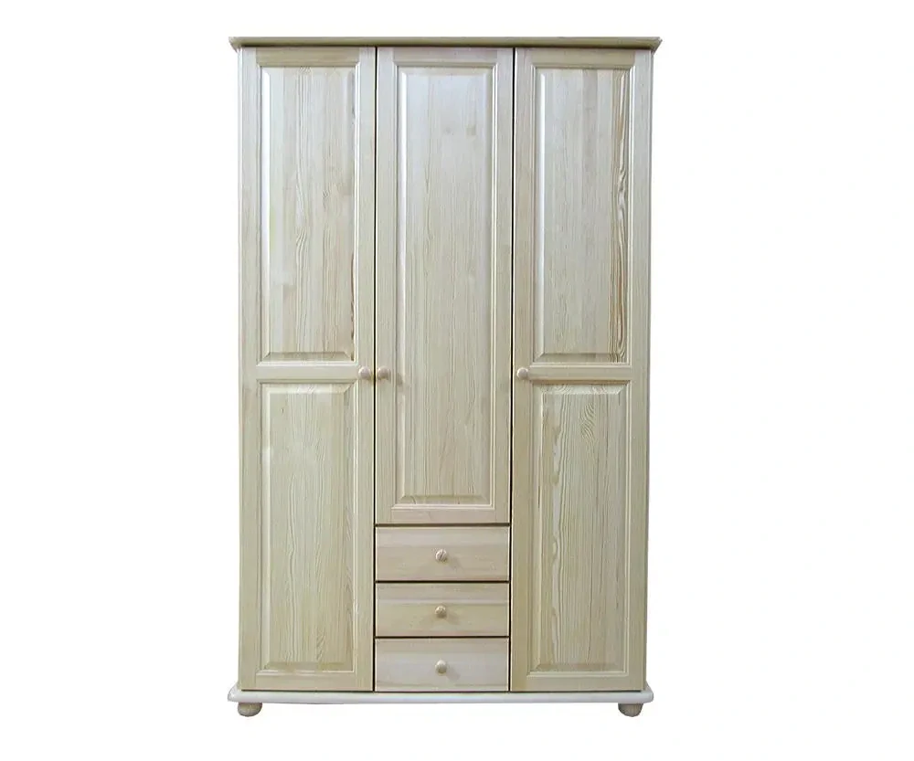 Šatní skřín WOOD 41 se šatní tyčí a policemi masiv - 125x60x195 cm