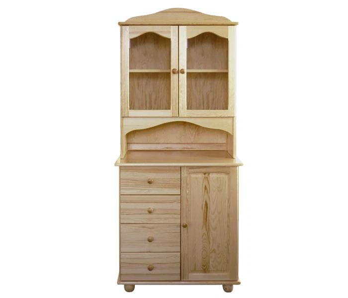 Kredenc -vitrína DEA 30 borovice masiv šířka 80 cm