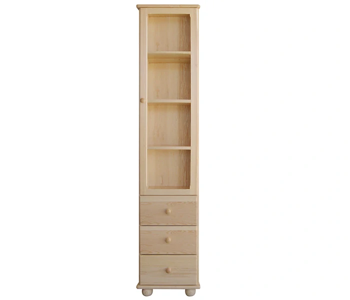 Kredenc -vitrína DEA 34 borovice masiv šířka 43 cm
