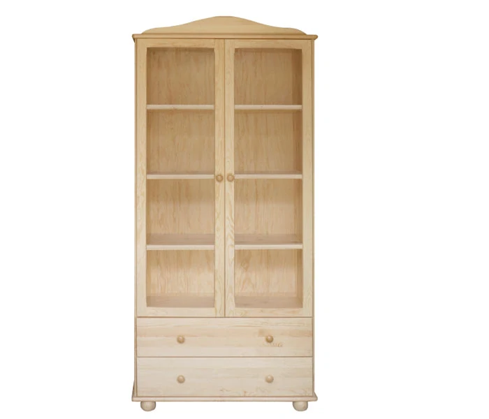 Kredenc -vitrína DEA 38 borovice masiv šířka 90 cm