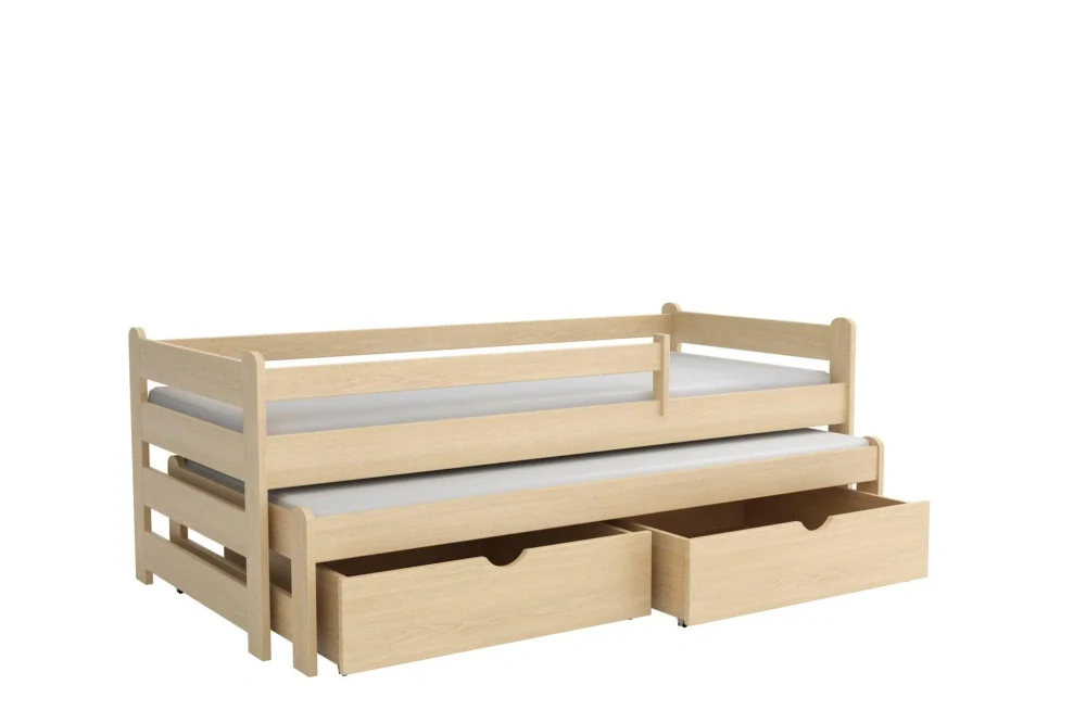 Postel BM-V001 s výsuvným lůžkem 200x80 cm -masiv