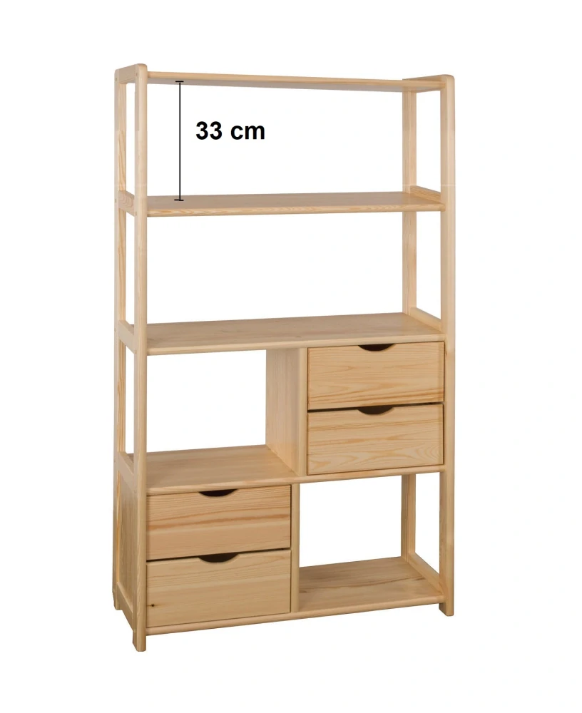 Dřevěný regál BM141 borovice masiv výška 150 cm