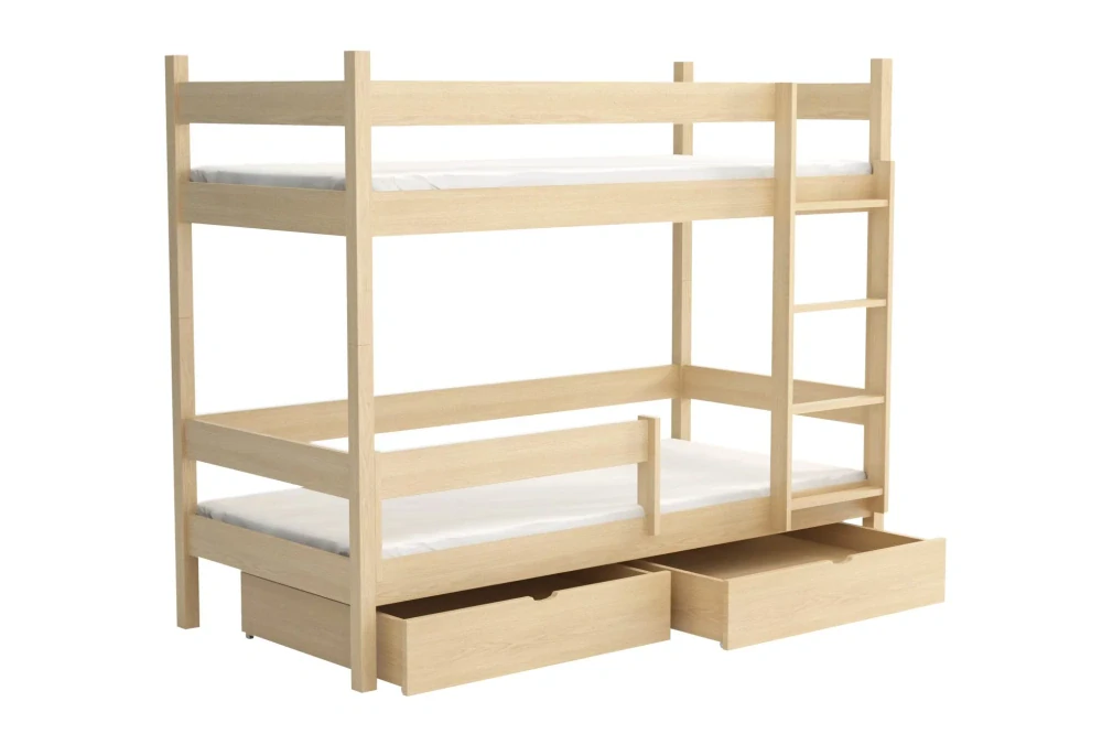 Patrová postel WOOD 002 - 90x200 cm borovice masiv