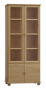 Kombinovaná vitrína MB 102 borovice masiv 80x190x42 cm