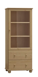 Kombinovaná vitrína MB 105 borovice masiv 60x139x42 cm