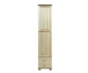 Šatní skříň se šuplíky a policemi WOOD 37 masiv - 45x60x195 cm
