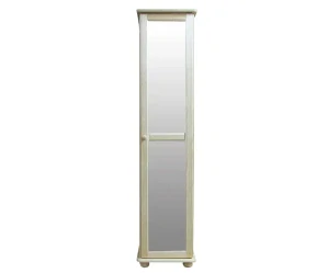 Šatní skříň se zrcadlem a šatní tyčí WOOD 36B masiv - 45x60x195 cm