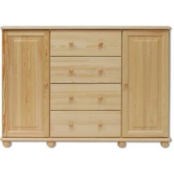 Kombinovaná komoda borovice masiv BM120 šířka 138 cm
