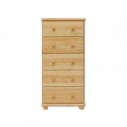 Komoda borovice masiv 5 zásuvek BM115 šířka 55 cm