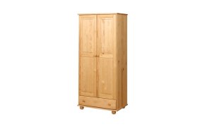 Kvalitní 2 dveřová masivní šatní skřín se zásuvkou - 83 cm