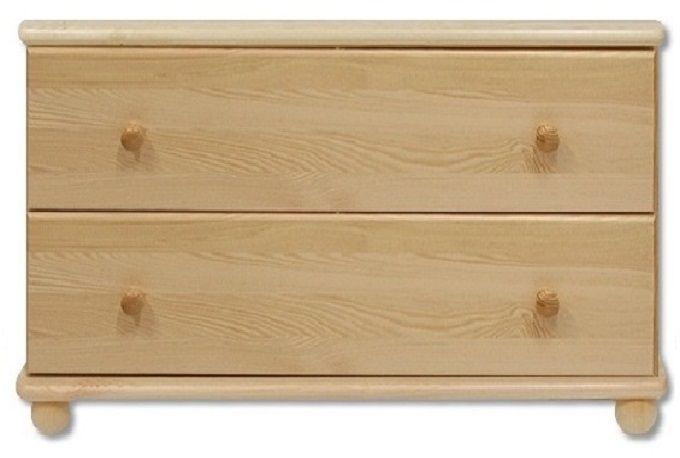 Dřevěná komoda 2 zásuvky BM101 borovice masiv šířka 100 cm