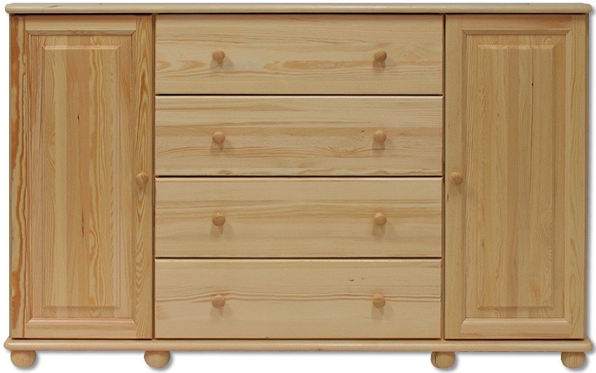 Dřevěná komoda MB 58 -4 šuplíky + 2 dvířka 156x100x42 cm
