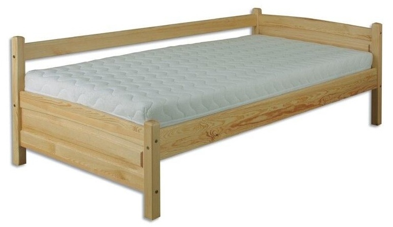 Masivní dřevěná postel jednolůžko BM132 borovice masiv 90x200 cm NELAKOVANÁ