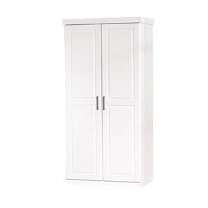 Dřevěná šatní skřín Hakon bílá borovice masiv lakovaná - šířka 96 cm