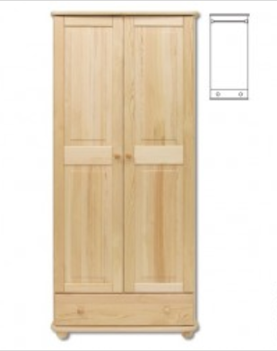 Masivní dřevěná šatní skříň BM102 - šířka 85 cm