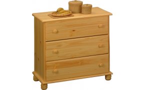 komoda borovice masiv 3 zásuvky 8013 šířka 80 cm