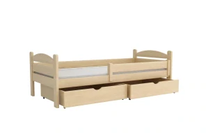Postel WOOD 005 borovice masiv 200x90 cm s úložným prostorem