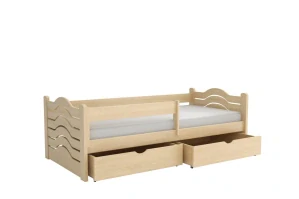 Postel WOOD 004 borovice masiv 200x80 cm s úložným prostorem