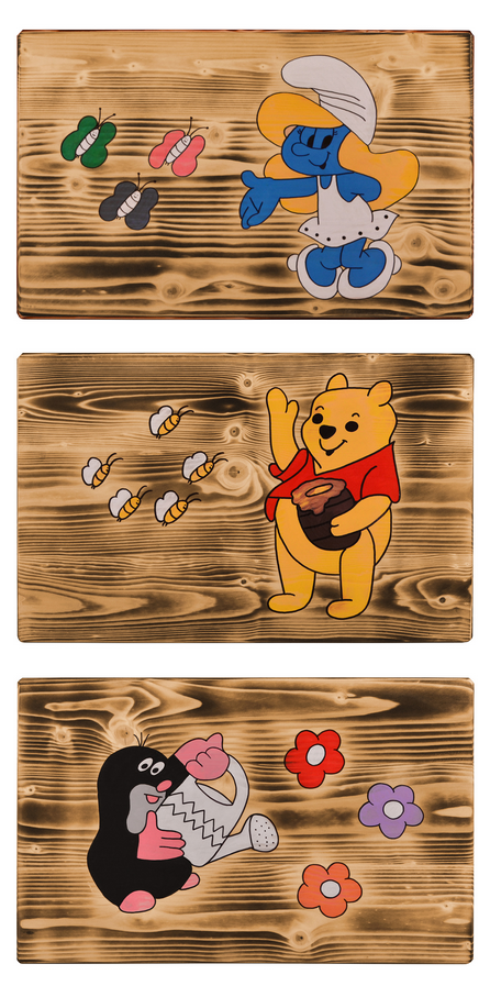 Jídelní židlička dětská s obrázkem z masivního smrku 27x27x45cm AD230