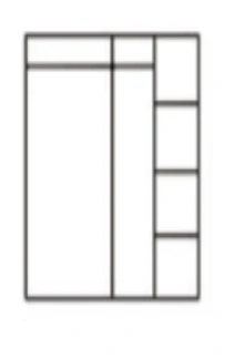 Šatní skřín WOOD 44B se zrcadly, šatní tyčí a policemi masiv - 165x60x195 cm