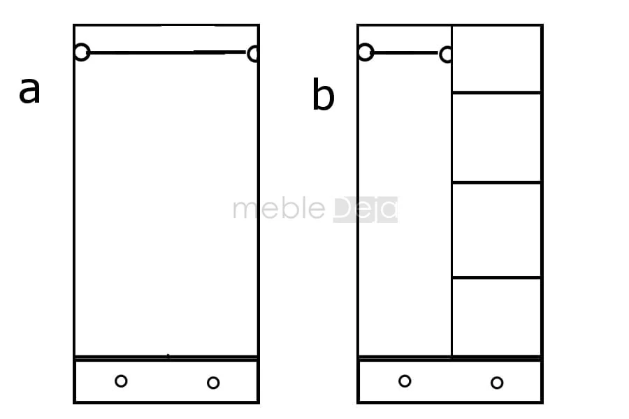 Masivní dřevěná šatní skříň  DEA 14 B  - šířka  90 cm