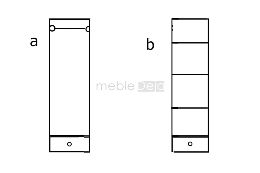 Masivní dřevěná šatní skříň  DEA 15 B  - šířka  58 cm