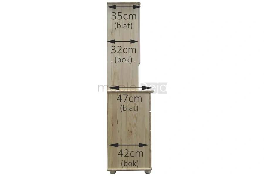 Kredenc -vitrína DEA 29 borovice masiv šířka 92 cm